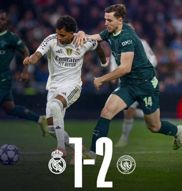 欧冠曼城2比1逆转皇马，银河战舰两将失误频出，阿隆索下课危机一触即发